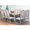 American Oak Solid Dining Table with 10 Parisian Print Dining Chairs - 2